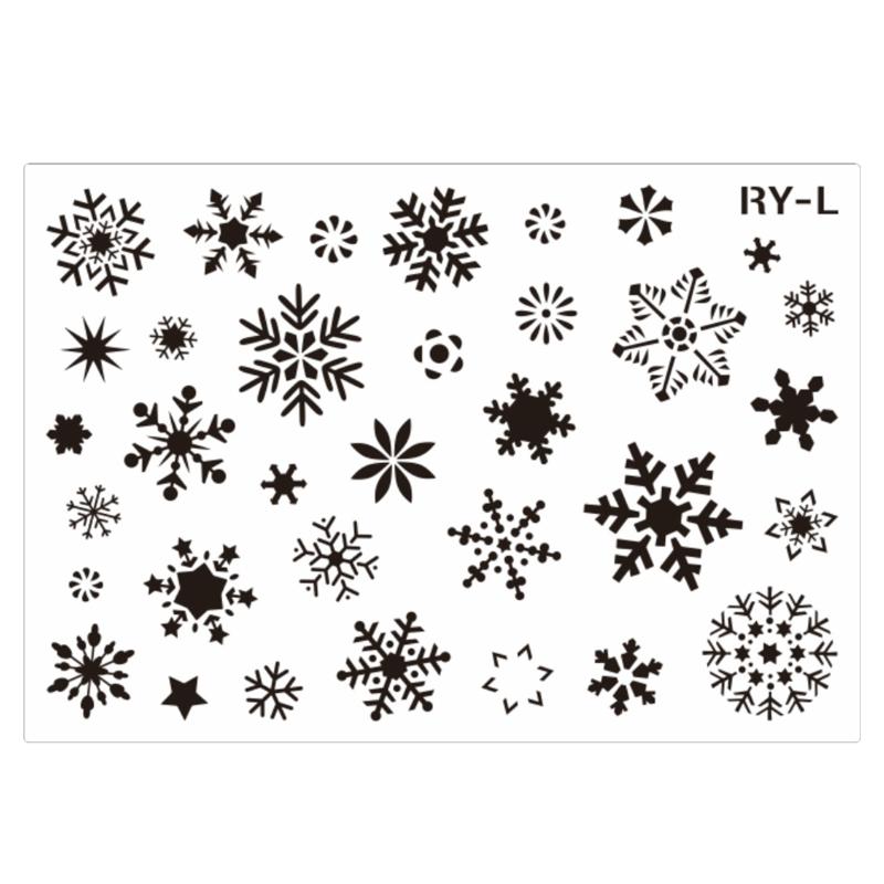 Snowflakes Stencil Christmas Templates Reusable PET Stencils for Kid Graffiti Drawing Scrapbooking Christmas Party Decor