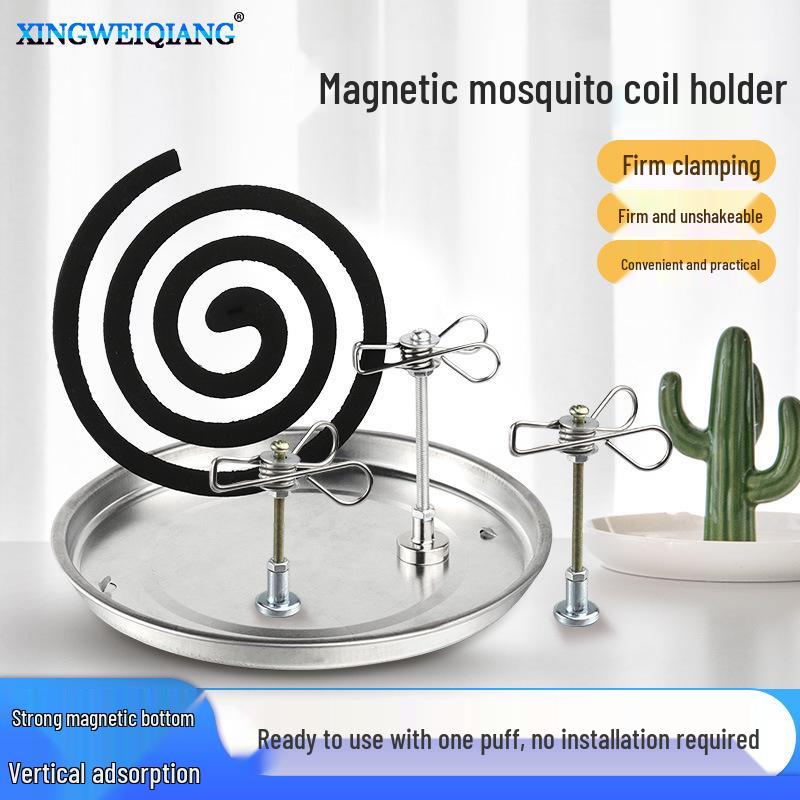 Magnetic Mosquito Coil Holder - Iron Incense Tray and Ash Tray Base