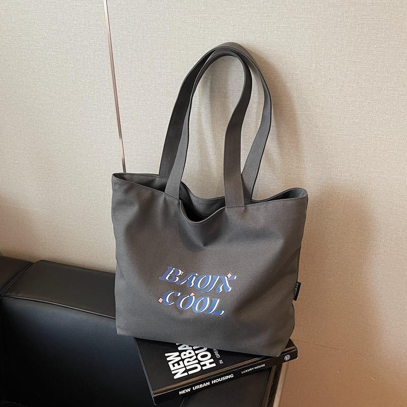 Embroidered canvas bag large-capacity bag women's summer new high-end commuter shoulder bag tote bag