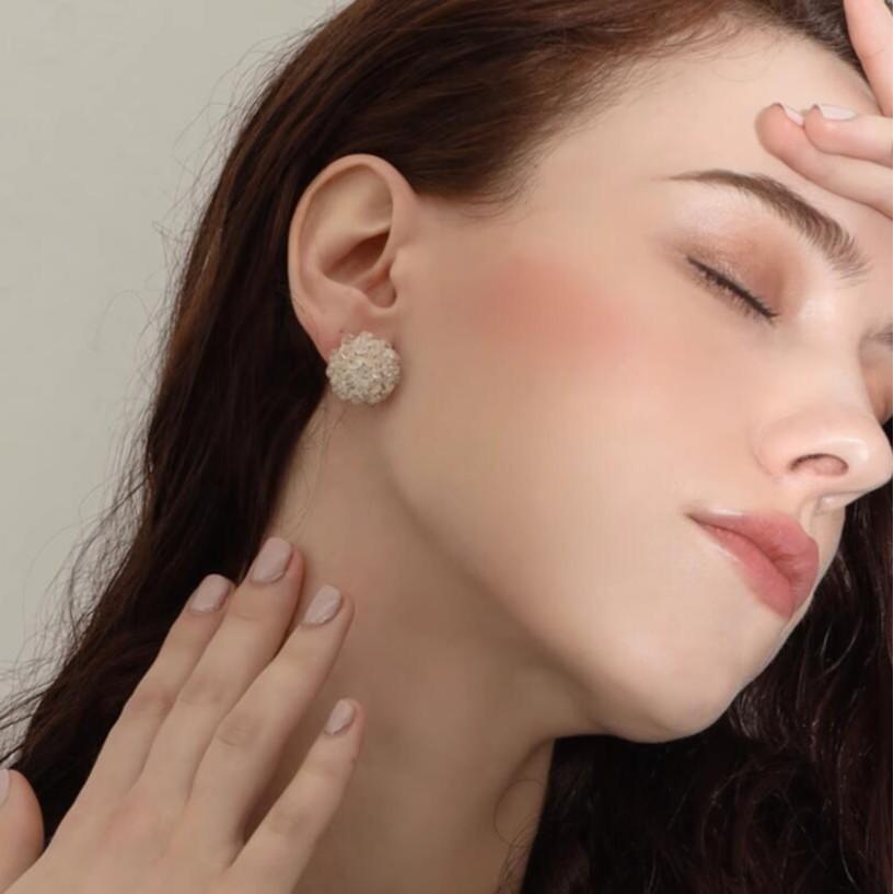 Elegant Crystal Earrings: Unique Design, Silver Needle Studs for Women - Versatile, Exquisite, High-End Accessories