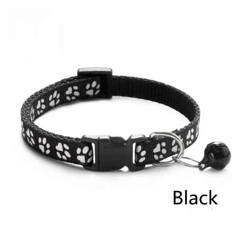 1/3/6/12/18 Peças Coleira Sino para Gato de Estimação Quente Coleira para Cachorro Estampada Gato Multicor Opcional Anel de Pescoço Coleira de Corda para Gato Suprimentos para Animais de Estimação