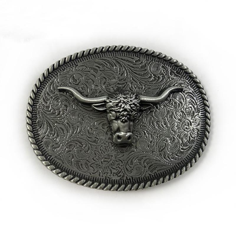 Higanbana Ethnic Style Oval Denim Belt Buckle - Unique Alloy Smooth Design