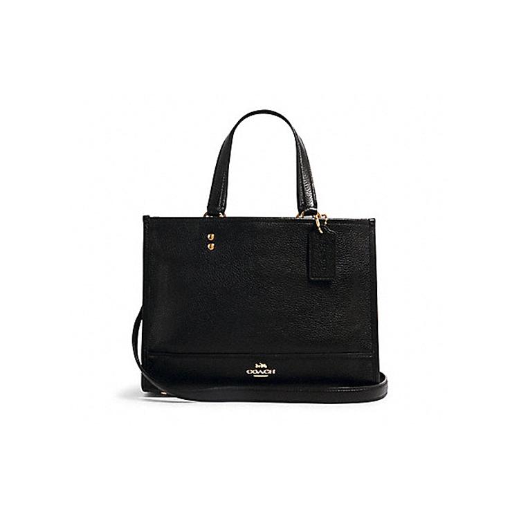 

Новая кожаная сумка-тоут COACH Dempsey, сумка для покупок, сумочка, сумка через плечо, сумка на плечо женская черная 1959-IMBLK 29.0*11.9*22.1CM