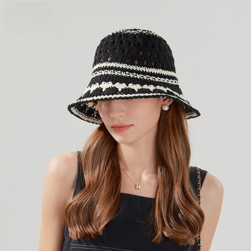 Summer Womens Cotton Mesh Bucket Hat With Wide Brim For Sun Protection And Casual Style