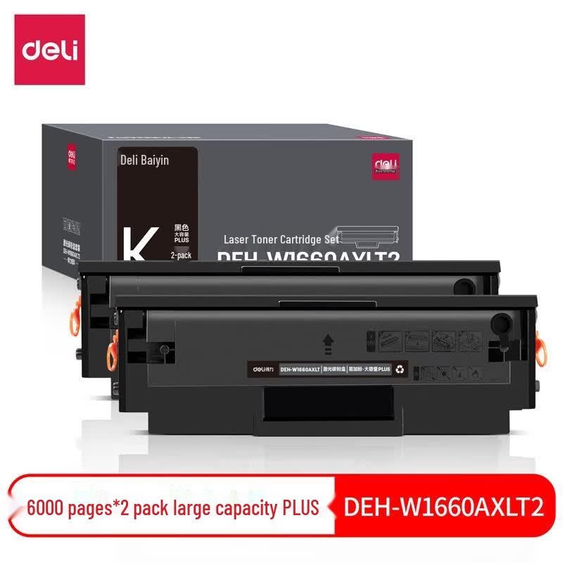 Deli W1660A Black Laser Toner Cartridge 2-Pack