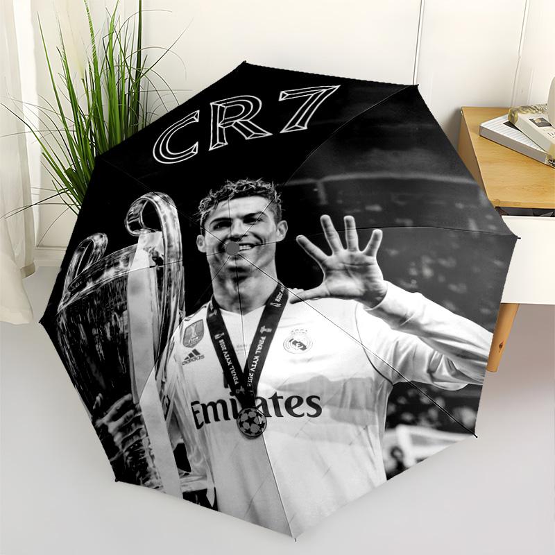 Ronaldo's Portugal Jersey Automatic Umbrella Compact & Durable 8-Rib Design Foldable Design All-Season Travel Fashion Lovers