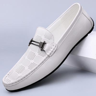 White Loafers High Quality Mens Business Shoes Genuine Leather Man Casual Shoes Luxury Brand Formal Comfy Moccasins Slip On Shoe
