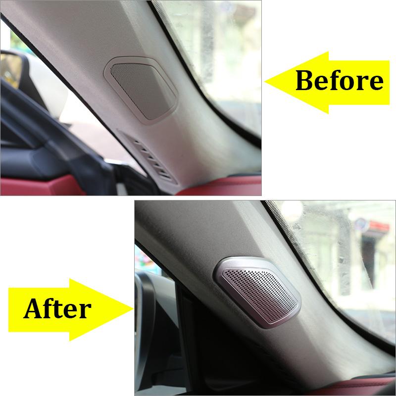 For Maserati Levante 2016- Aluminum Alloy Car Front Door A Pillar Audio Speaker Net Cover Trim Decoration Horn Accessories
