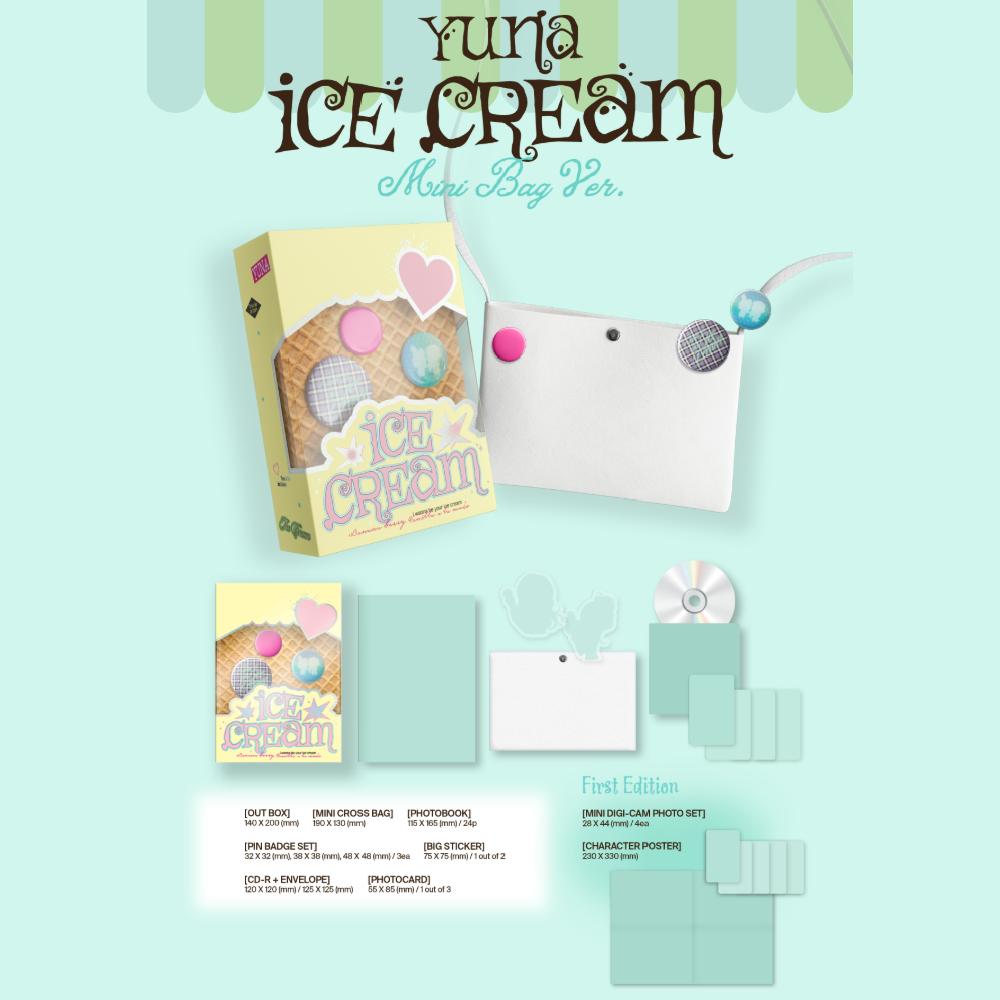 Pre-order ITZY YUNA Solo Album Ice Cream Mini Bag Ver. MD Ver. & SHOP POB
