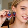 USA Flag Acrylic Dangle Drop Earrings Independence Day-Themed Earrings Comfortable To Wear Multiple Styles for Sports Holiday Outfits
