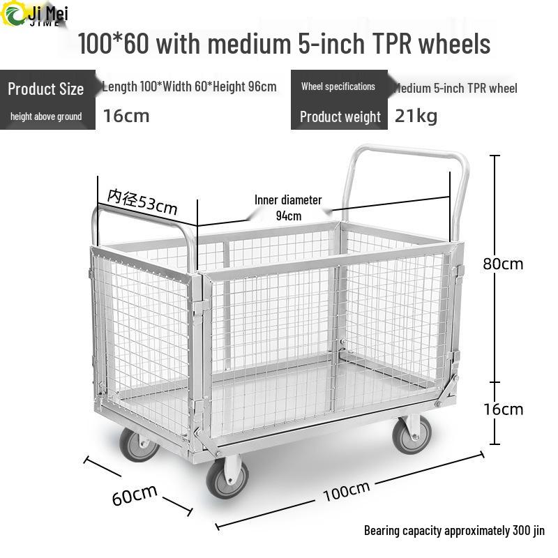 Jimei Foldable Warehouse Mesh Hand Truck