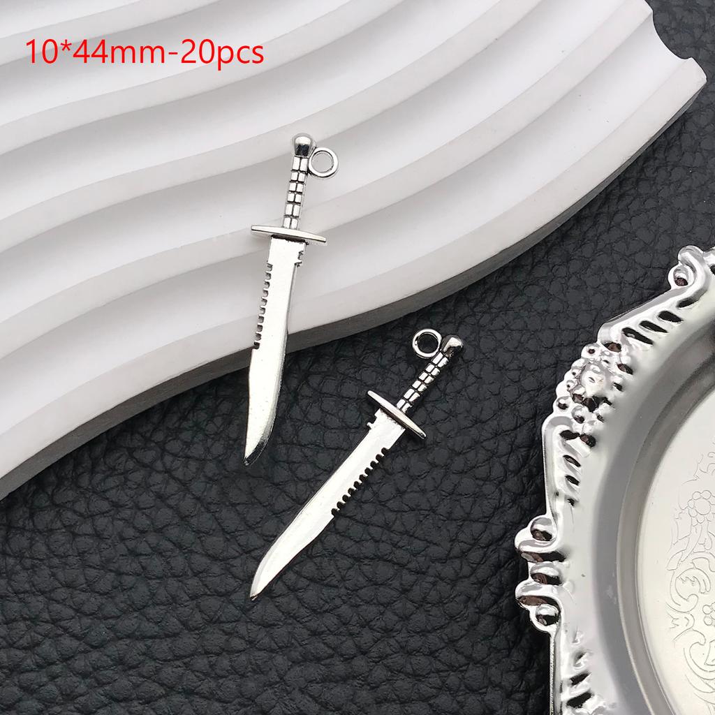 16/20pcs Vintage Style Mixed DIY Alloy Creative Sword And Other Style Weapon Shape Charm For DIY Jewelry Making Accessories