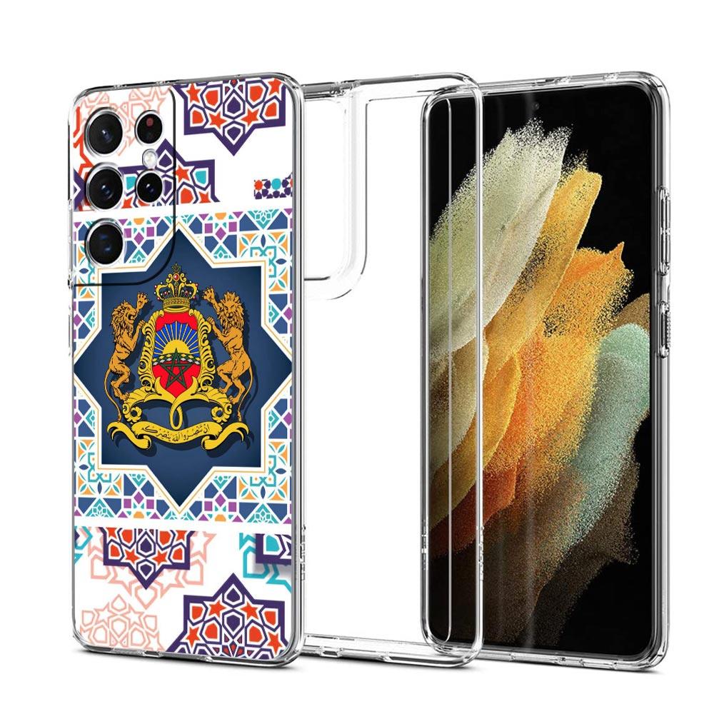 Moroccan flag Maroc Morocco passport Phone Case For Samsung Galaxy S25 S24 Plus S23 FE S22 S21 S20 Ultra 5G S10 S10E Clear Cover