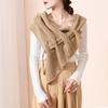 Neuer gestrickter Wollschal mit perforiertem Dreieckstuch-Überzug Kaschmirschal Dick Warm Halswärmer Damen Cape Umhang Poncho
