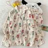 Cloud Cotton Cartoon Pajama Set: Long Sleeve Cardigan and Pants for Women