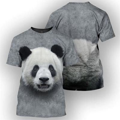 Brown Bear Panda 3D-tryck T-shirt Herr Mode Fritidskläder Gorilla Djur Kortärmade T-shirts med rund hals Sommar Herr Street Tees