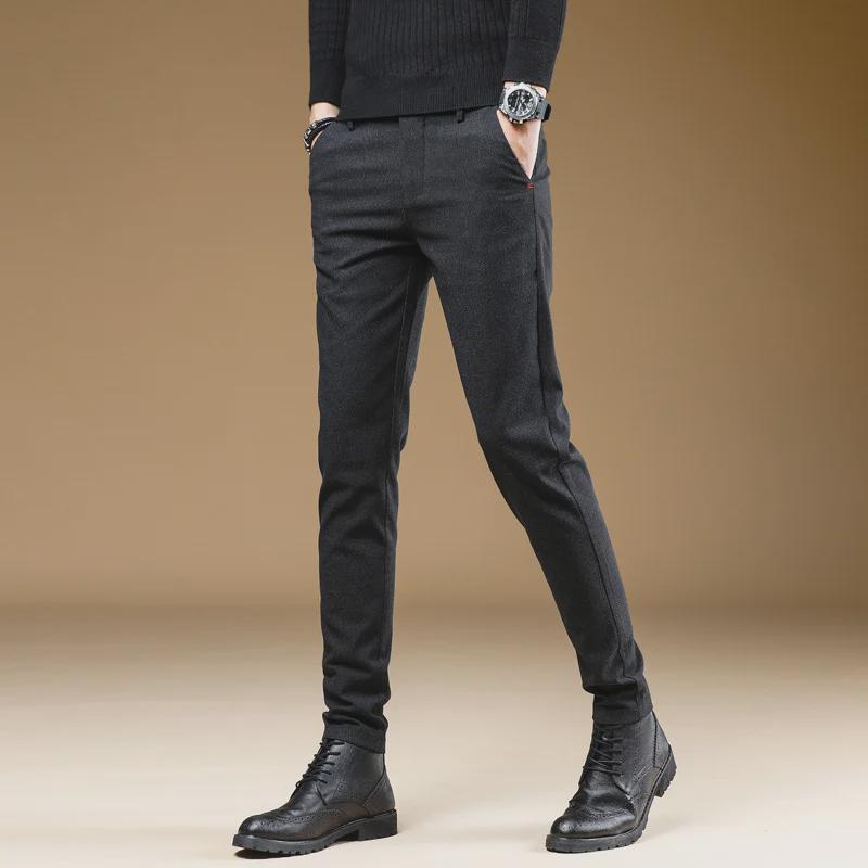 Men's Slim Fit Business Casual Pants - Soft, Elastic, Anti-Pilling, Breathable, Straight-Leg for Spring & Autumn