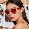 Vintage Crystal Heart Sunglasses Candy Colors Rimless Diamond Eyewear Women Party Favors Wedding Bridal Shower Decoration Gifts