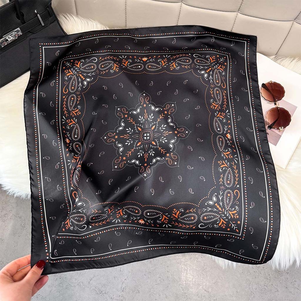 Fashion Square Fashion Foreign Style Small Silk Scarf Women'S Headband Decorative Scarf Dual-Purpose Small Square Scarf New Scarf