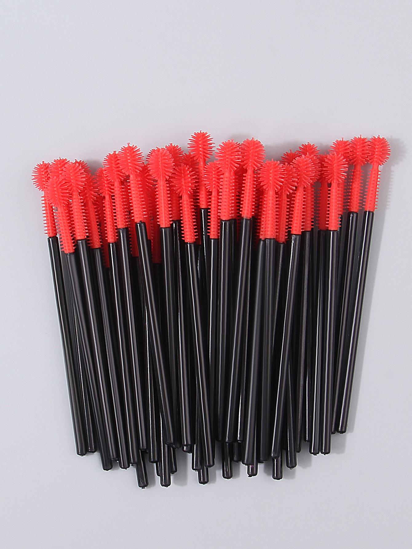 50/100 шт. цветная силиконовая щеточка для туши, мини-многофункциональная расческа для бровей, спиральная завивка ресниц, щеточка для туши