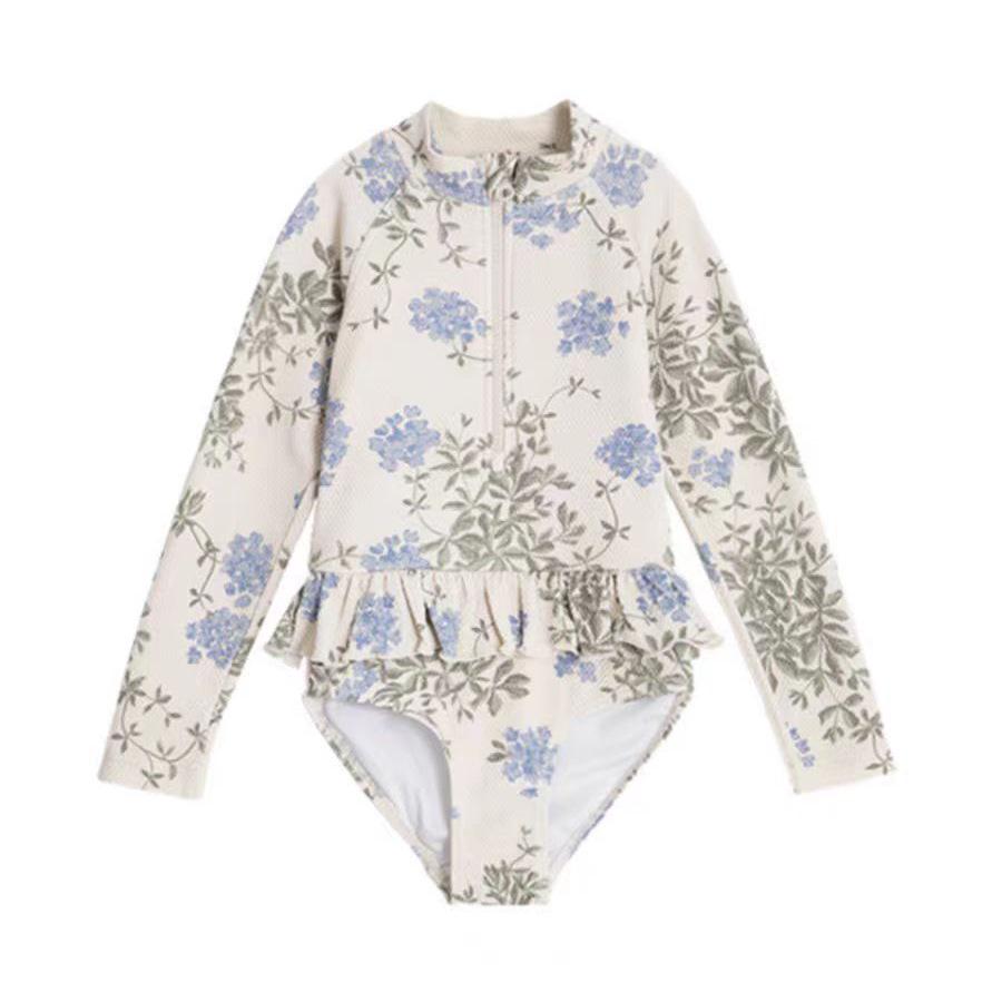Flickornas Blommig Spetsig Baddräkt i Ett Del för Spädbarn och Småbarn