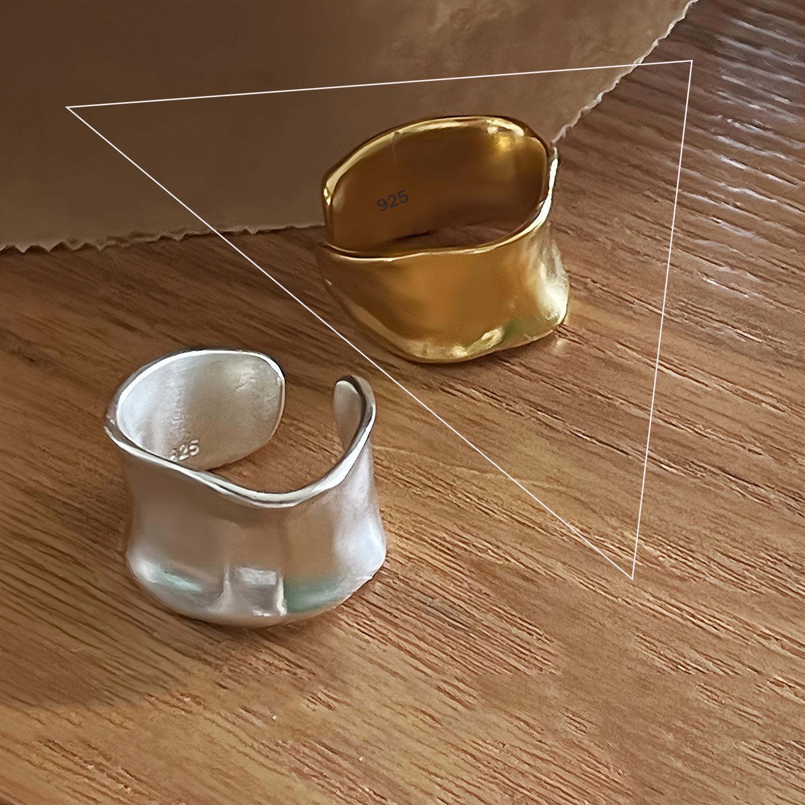 

VENTFILLE 925 Срібний Корейський Геометричний Плетений Відкритий Перстень Жіночий Модний Особистісний Простий Трендовий Ретро Крутий Ювелірний Виріб resizable