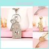 Elegant Rhinestone Keychain For Couples Creative Key Holder Beautiful Metal Pendant