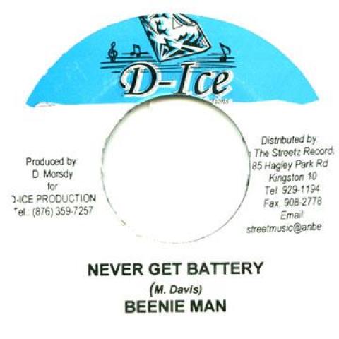 

7inch Record BEENIE MAN - Never Get Battery D Ice 2005 Jamaica Reggae, Ska & Dub