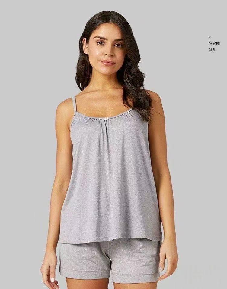 Plus Size Wire-Free Yoga Camisole with Integrated Cup