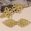 Golden Chinese Frog Buttons Flower Fastener Handmade Cheongsam Buttons Knot Style DIY Sewing Tang Suit Buttons Cheongsam Making