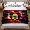 Watford FC Printed Flannel Blanket Custom Name Text Soft Warm Throw For Bedroom Holiday Gift