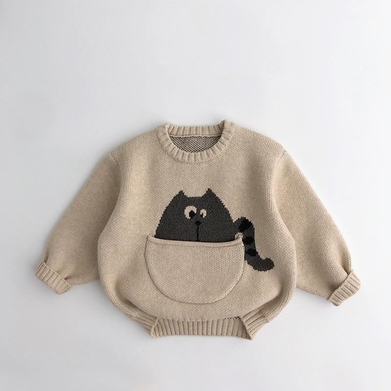 Kids Baby Clothes Sweaters Pullover Cartoon Boys Girls Knitwear Children Infant Pullover Outwear