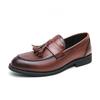 Fashion Elegant Tassel Design Men's Loafers Massage Sole Comfortable Men's Leather Casual Shoes Retro Brown Outdoor Commuting Work Shoes