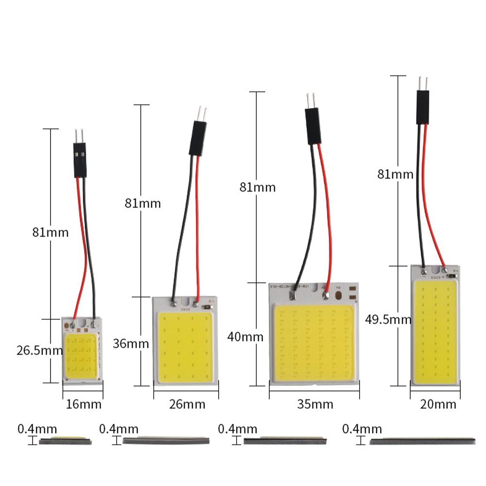 10PCS Car LED Lights Panel 18/24/36/48 SMD T10 BA9s 12V COB Lamp Bulb Car Dome Light Reading Lights Auto Interior Accessories