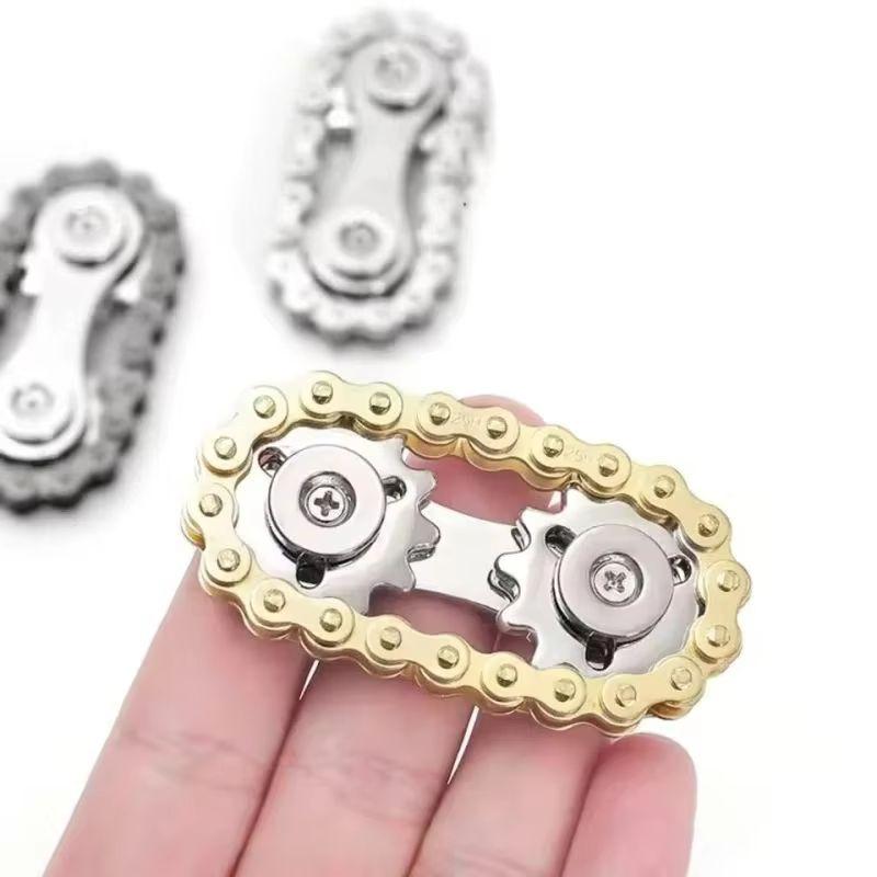 Yeni EDC Dişliler Volan Jiroskop - Antistres Kaygı Metal Bisiklet Zincirleri Parmak Ucu Spinner Fidget Oyuncakları Yetişkinler İçin