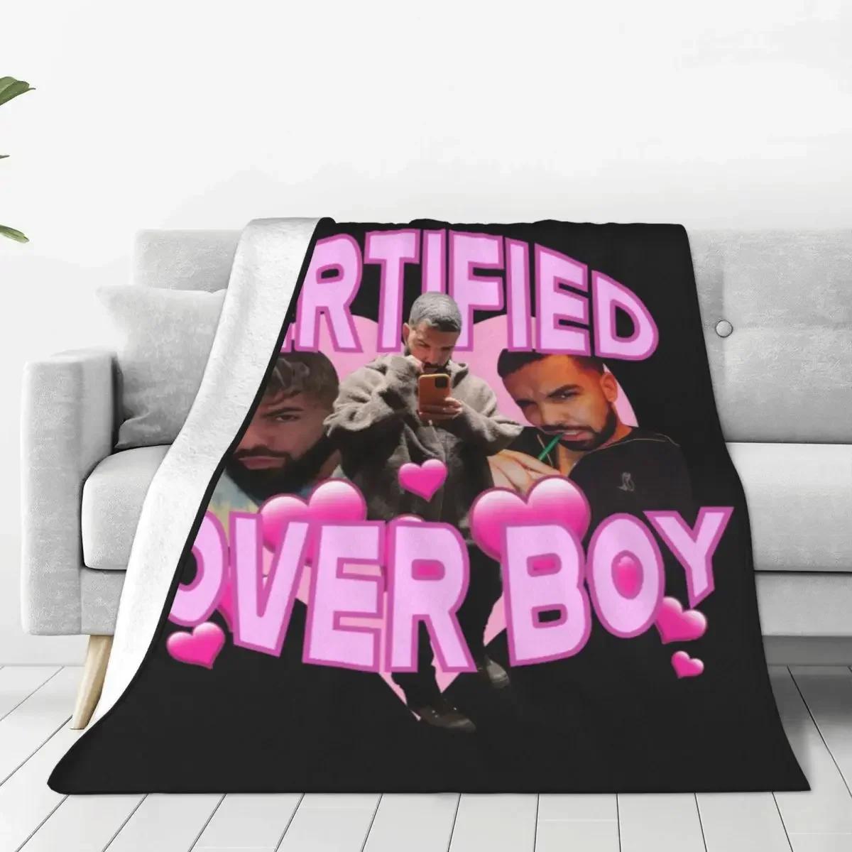 Drake Musician Flannel Blanket Quality Soft Warm Lover Boy Pink Throw Blanket Spring Travel Outdoor Print Bedspread 75X95CM