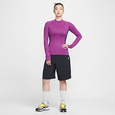 Nike ACG T Shirts Women's Purple Crew Neck Moderate