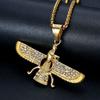 Stainless Steel Titanium Persian People God Ancient Secret Wings Pendant Collar Chains Necklace for Men Women Jewelry