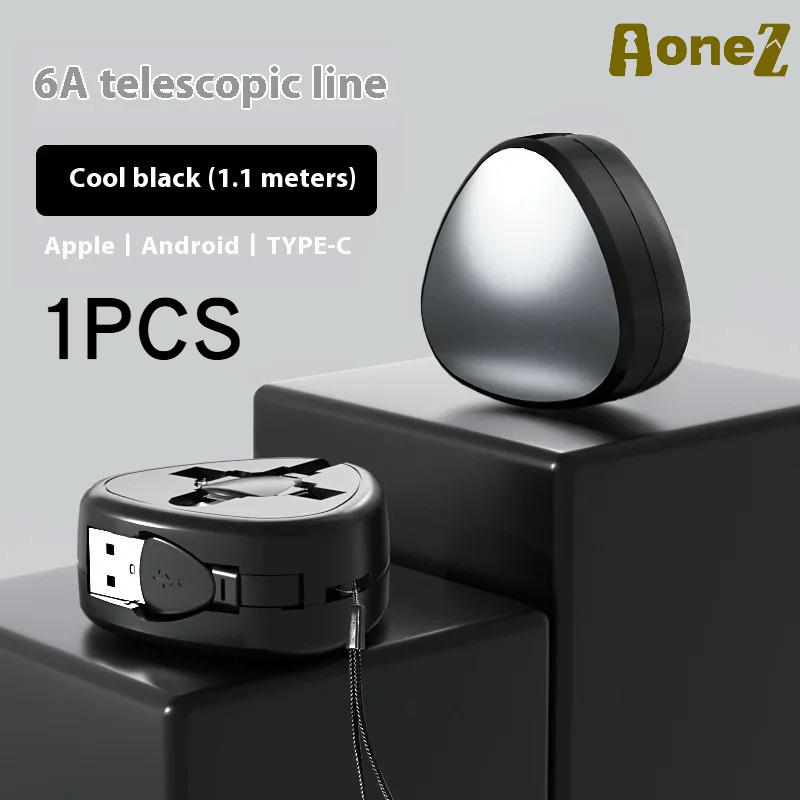 

Retractable 3 in 1 Charging Cable 120W Super Fast Charge for Micro USB Type C IOS Devices IPhone 15 MacBook Huawei OPPO