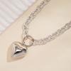 Hip hop style love pendant necklace necklace fashionable simple metal chain short collarbone chain