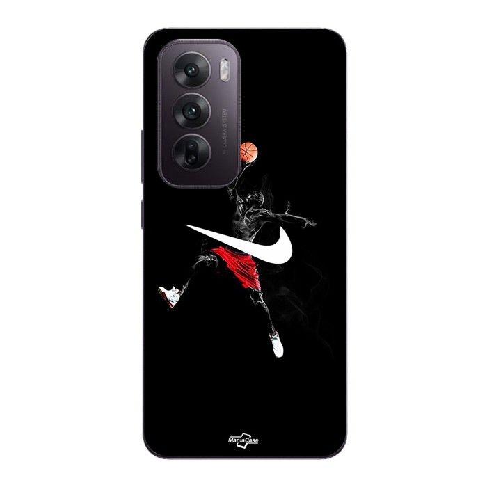 Coque Pour Oppo Reno 12 5g Nike Jordan logo fond noir Maniacase
