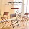 Portable Rattan Woven Folding Chair: Indoor/Outdoor Leisure Chair for All Ages