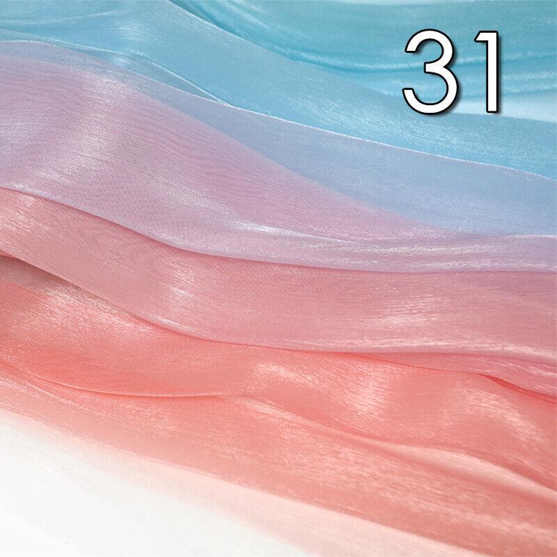 100X150CM Brocade Silk Gradient Chiffon Fabric Hanfu Stage Costume Material Crafts Organza Tulle Fabric DIY Sewing Supplies