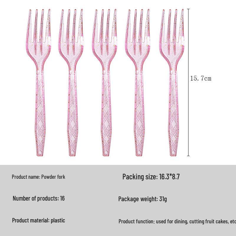 Nuevo Juego de Cubiertos Desechables Dorado Transparente - Cuchillo, Tenedor y Cuchara para Postres y Fiestas