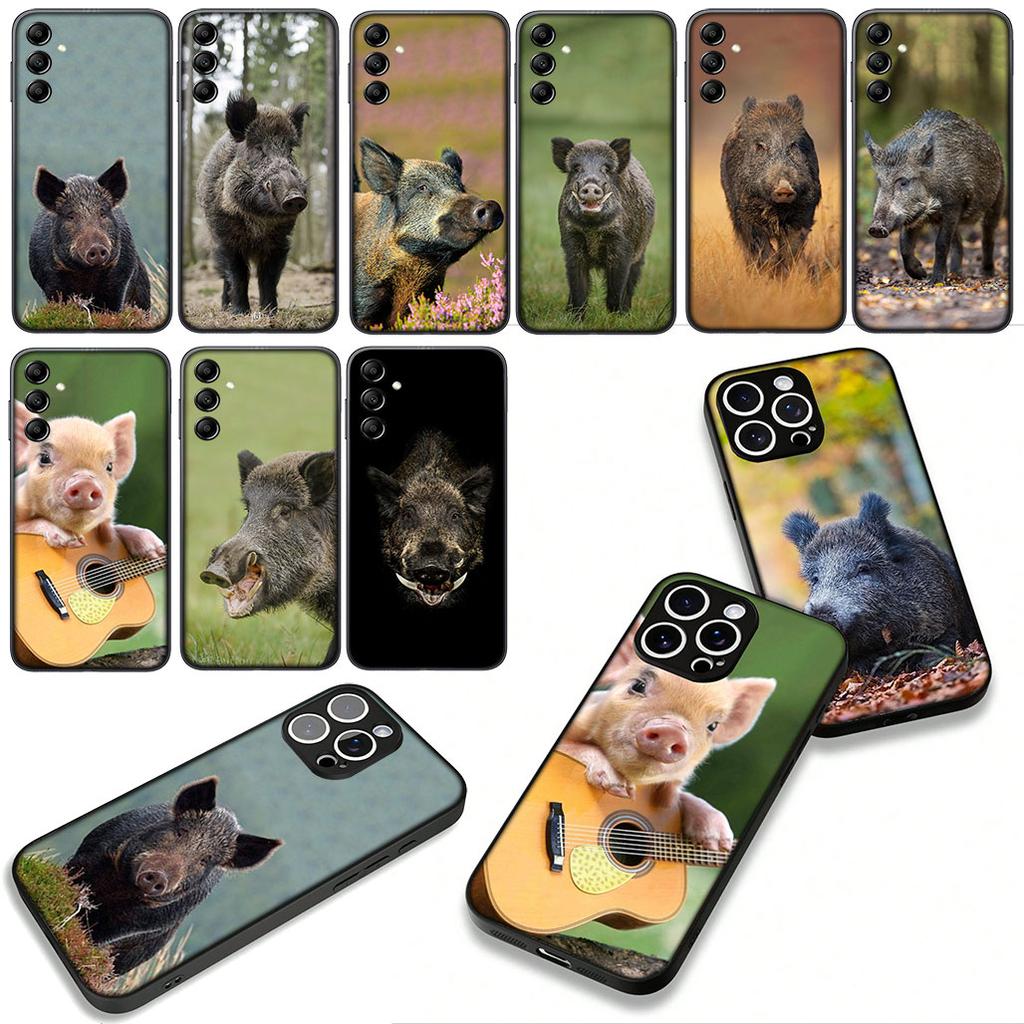 Phone Cover Animal Wild Boar Pig Casing for Apple iPhone 16 15 14 Plus 13 12 Mini 17 Pro Max + ProMax 16E Air 15+ Case
