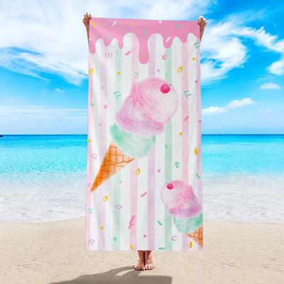 1pc Ultra Fine Fiber Large Beach Towel, Suitable for Camping, Beach, Surfing, Swimming Essential Multifunctional Beach Towel