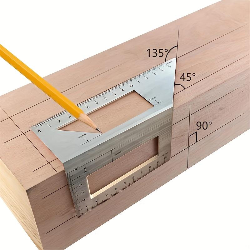 Professional Aluminum Alloy Angle Ruler - 45° & 90° Precision Square Gauge for Woodworking, Measuring & Layout - Durable, Accurate Tool for DIY