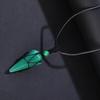 Hexagonal Cone Mesh Pendant Necklace With Natural Opal Gemstones Elegant Portable Jewelry for Women