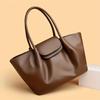 Chic Women's Leather Tote Bag Spacious Shoulder Handbag Large Capacity Elegant Handbag