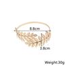 Women's Open Cuff Gold Leaf Bangles European Charming Exaggerated Charm Bracelets for Ladies Beach Vacation Hand Jewelry